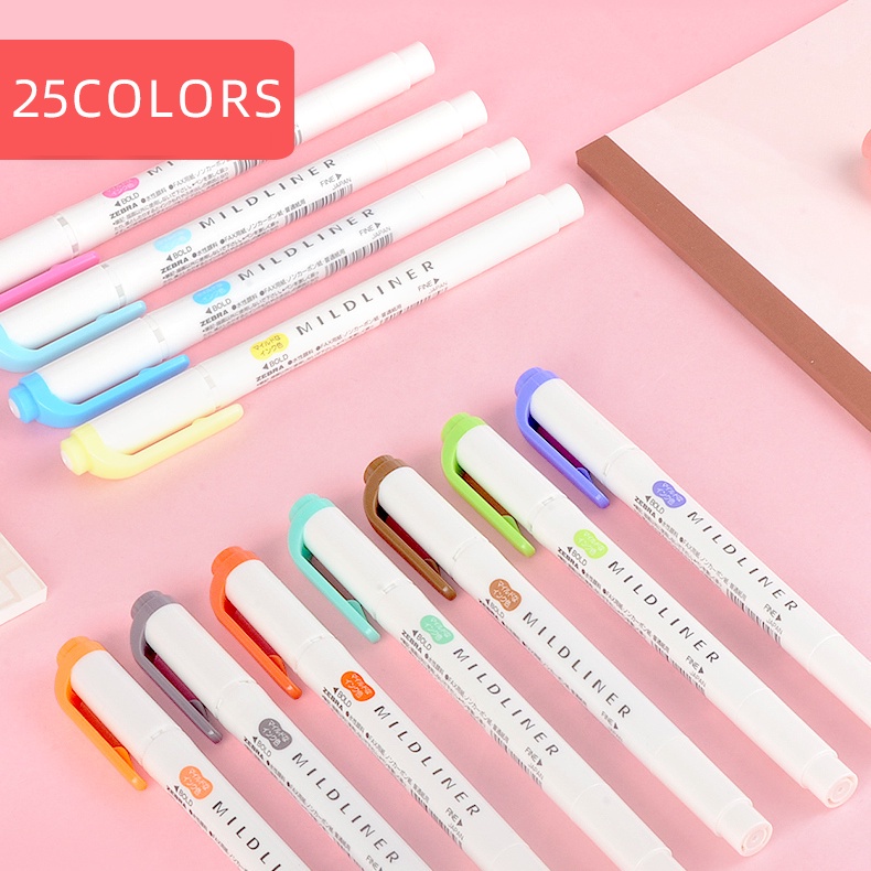 Bộ 5 Bút Dạ Quang Họa Tiết Ngựa Vằn Nhật Bản Xinh Xắn