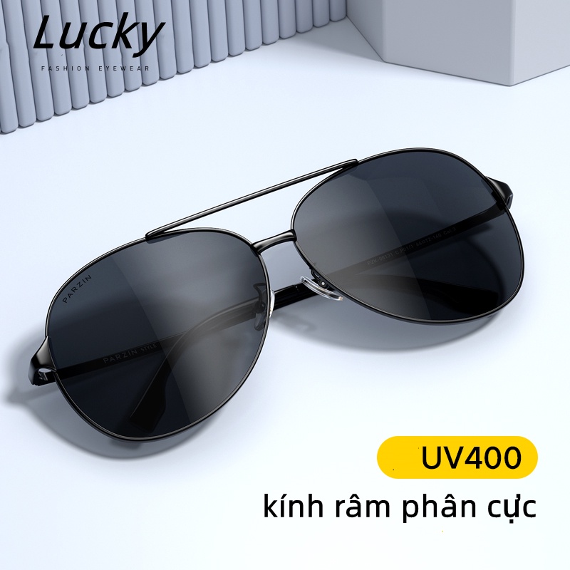 Best】Kính Mát nam cao cấp lái xe-Kính râm phân cực thời trang-phi công gọng kim loại mạ titan tròng polaroid-ITALIA