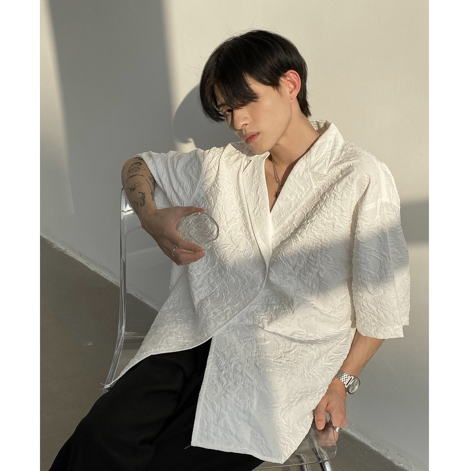 Áo sơ mi ngắn tay dáng rộng in họa tiết cổ điển sành điệu cho nam và nữ