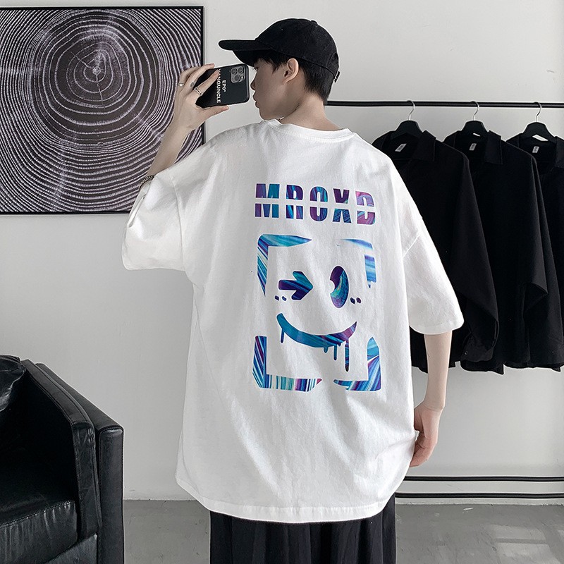 Áo phông tay lỡ unisex nam nữ thun form rộng teen cổ tròn oversize cotton MROXD giá rẻ màu đen trắng tee pull freesize