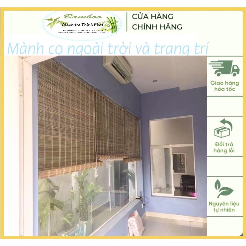 Mành sáo tre cửa sổ. Mành tre trang trí trần kích thước 1.6x2M.