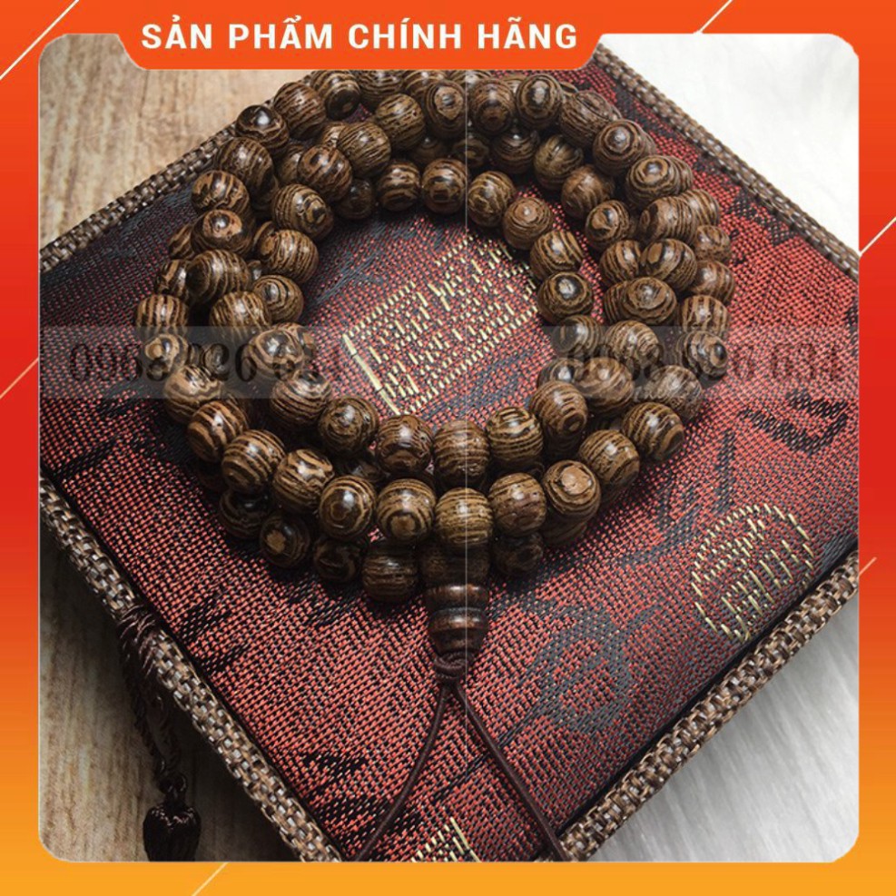 Vòng gỗ mun lông công chuỗi 108 hạtFREESHIPVòng tay phong thủy tràng 108 hạt gỗ mun