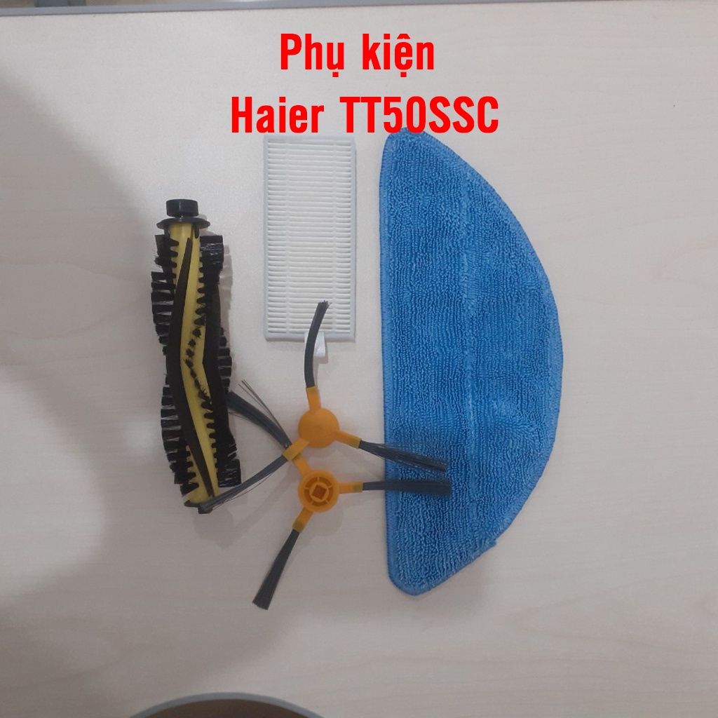 Phụ kiện robot hút bụi Haier TT50SSC. Khăn lau, lọc bụi, chổi.