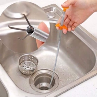 Que inox gắp rác thông cống 60cm - Cây gắp rác lò xo nhỏ gọn tiện lợi cho gia đình
