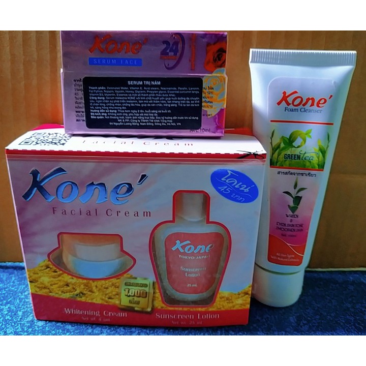 Combo 3 món kone cho da nám tàn nhang thái lan