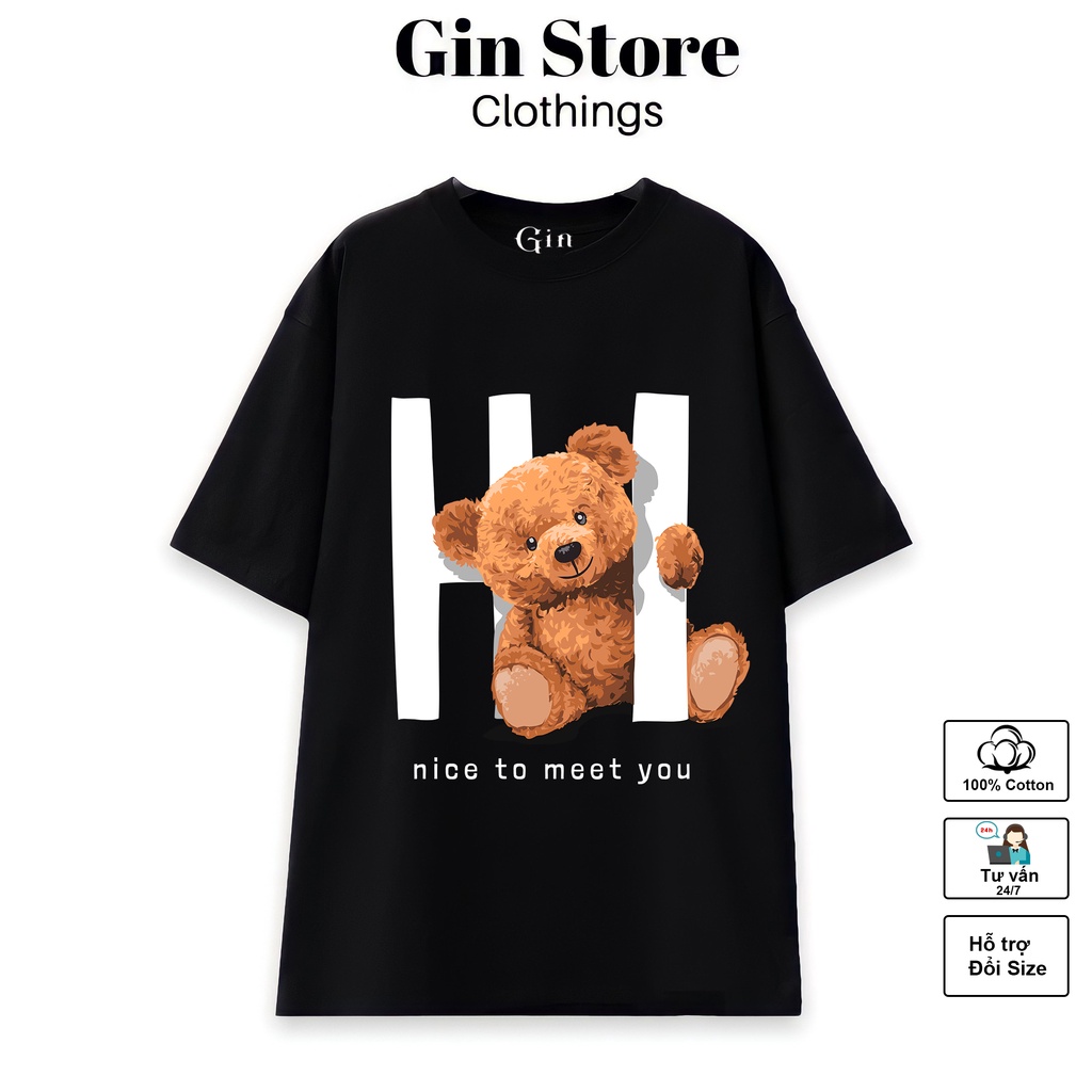 Áo thun hình GẤU HOTTREND BEST SELLER Cotton Co giãn 2 chiều