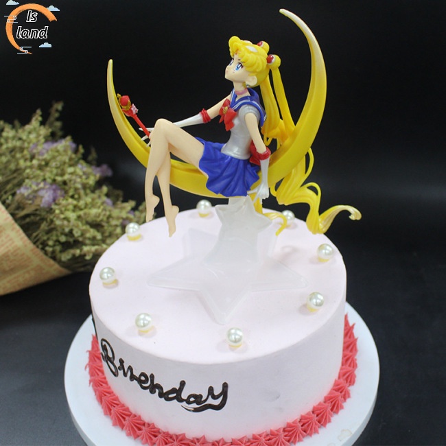 1 Mô Hình Thủy Thủ Mặt Trăng Bằng Pvc 12.5cm Trang Trí Bánh Kem