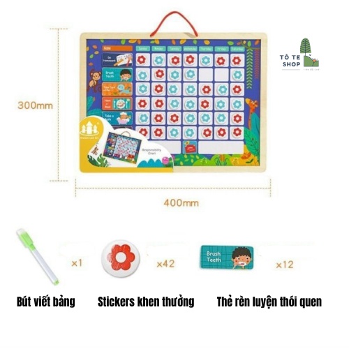 Bảng khen thưởng nam châm , bảng bé ngoan giúp bé rèn luyện tính kỉ luật, tạo thói quen mới