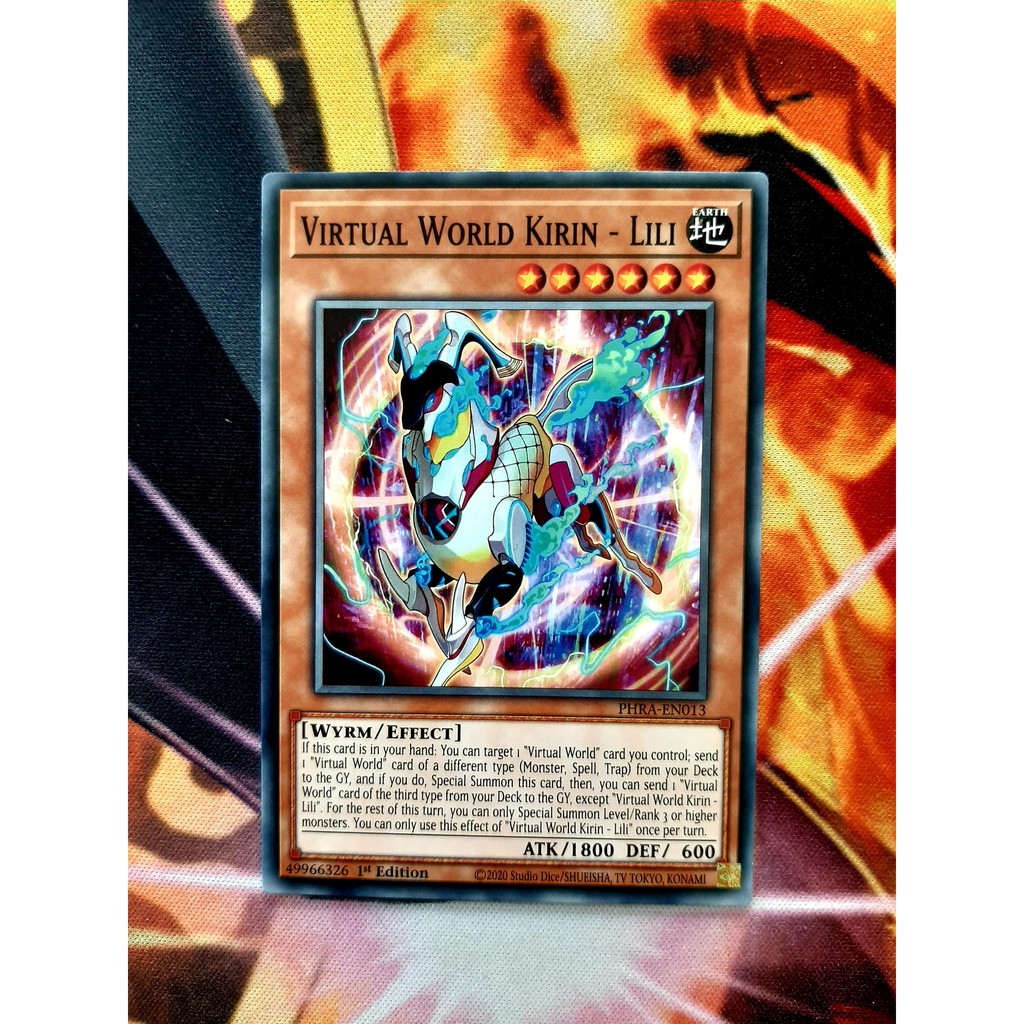 [ ĐỖ LẠC SHOP ] THẺ BÀI YUGIOH- MONSTER - Virtual World Kirin - Lili - PHRA-EN013 - Common 1st Edition