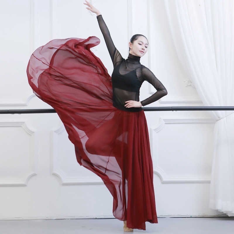 Chân váy múa xoè tròn 360 đo , 720 độ chất vải voan chiffon ombre chuyển màu