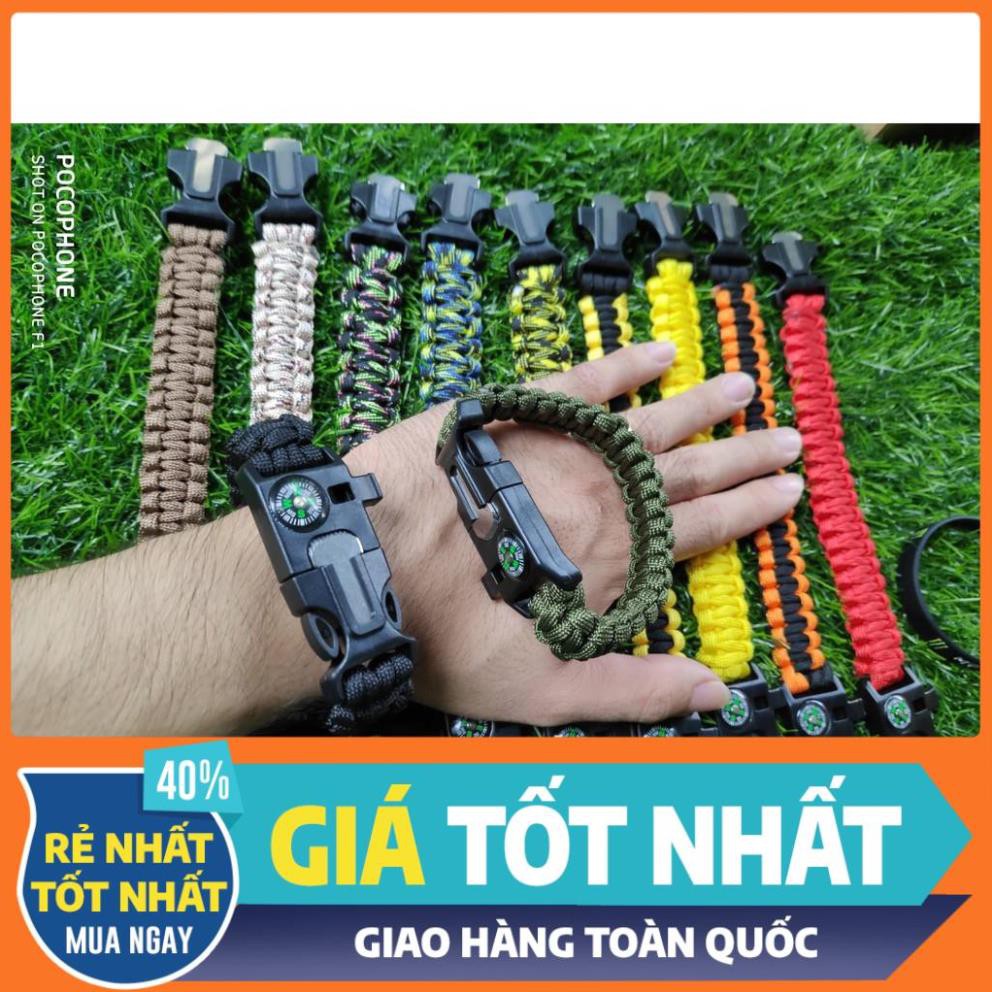 Vòng Tay Sinh Tồn V1- ĐÁNH LỬA - LA BÀN - CÒI - DAO - Hàng Có Sẵn