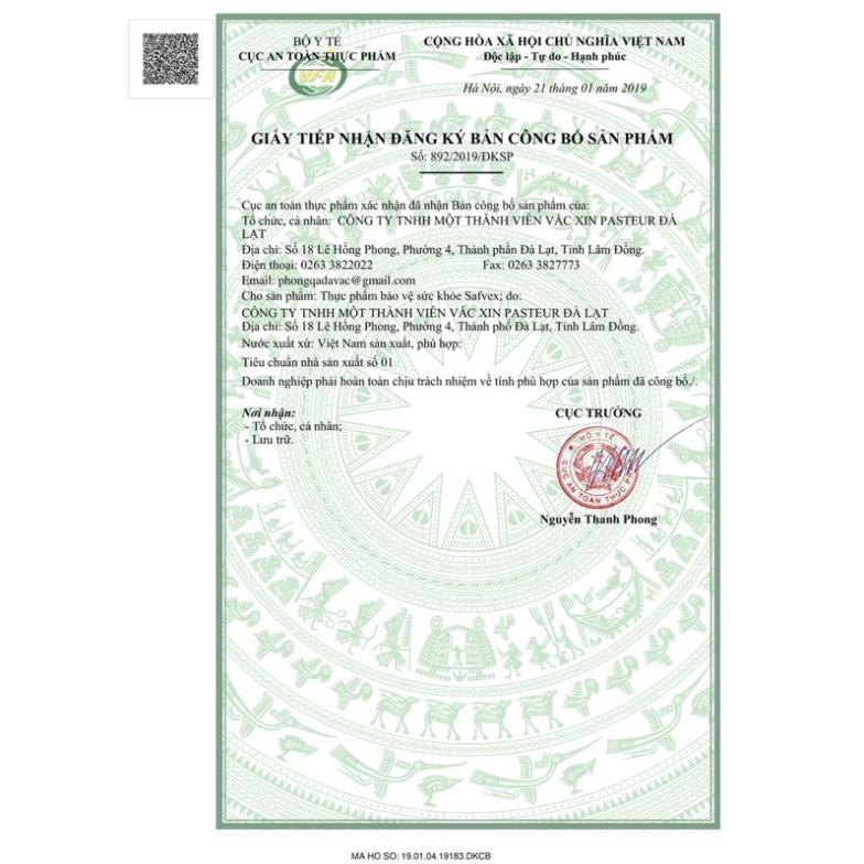 Safvex – Men vi sinh hỗ trợ giảm táo bón, hộp 30 gói x 3g