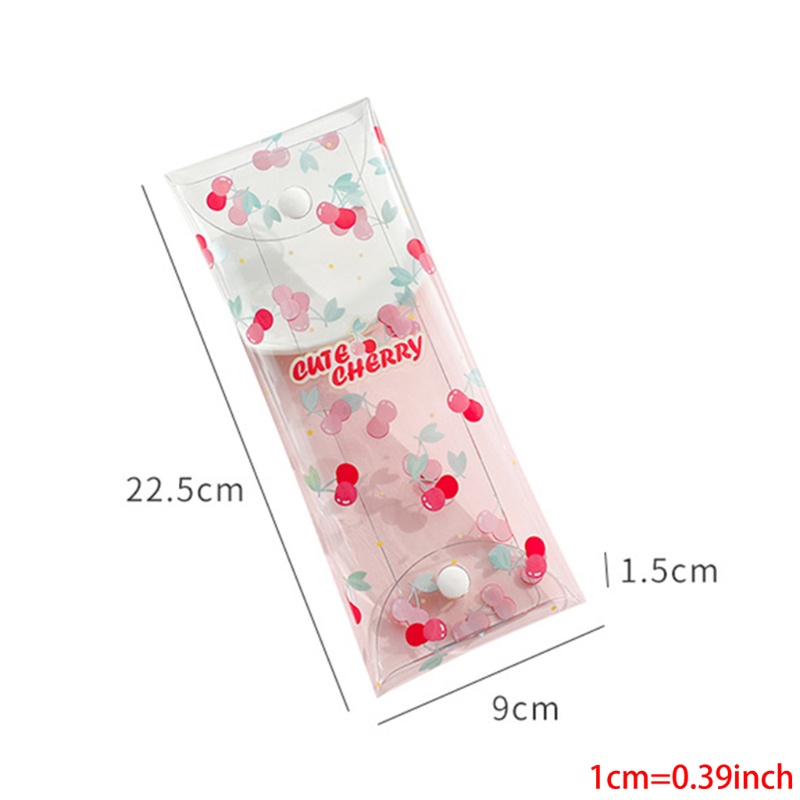 Seng Túi Đựng Bút Chì Đa Năng In Hình Gấu Cherry Hoạt Hình Cao Cấp