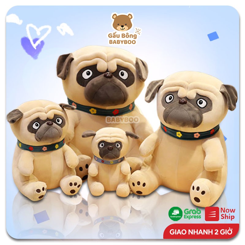 Chó Bông Mặt Xệ Pug Nghộ Nghĩnh Cao Cấp BABYBOO - Thú Nhồi Bông Quà Tặng Yêu Thương