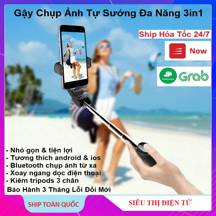 Gậy Chụp Ảnh Tự Sướng XT02 3in1 Kết Nối Bluetooth 3 Chân Đa Năng - Chụp Hình Selfiei livestream