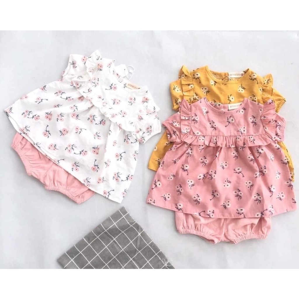 Set Babydoll Tiểu Thư Xinh Xắn Cho Bé Gái Từ 1 đến 5 tuổi