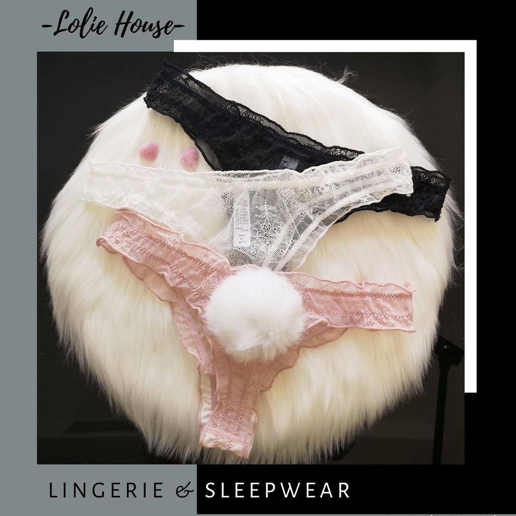 Quần lọt khe đuôi thỏ cáo cục bông dễ thương bằng ren voan lưới LOLIE HOUSE - LK10 | BigBuy360 - bigbuy360.vn