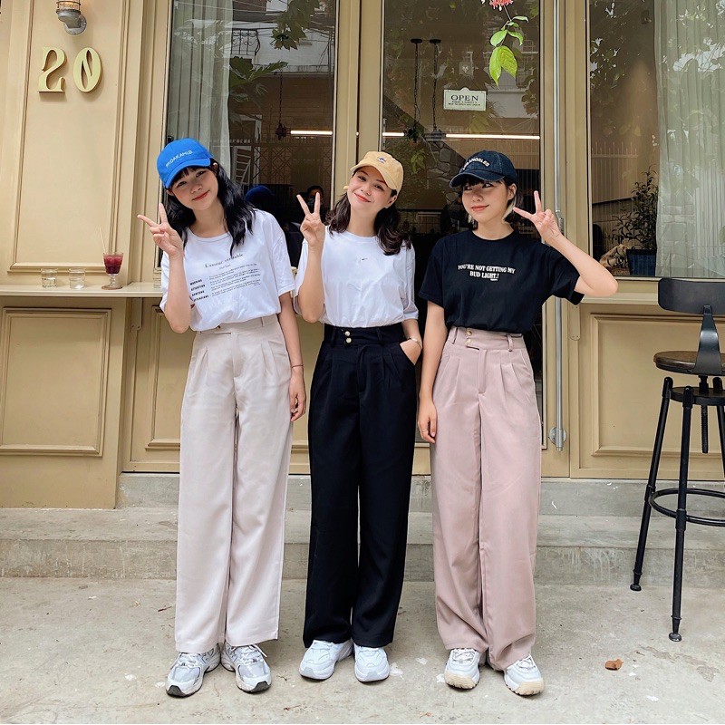 QUẦN TÂY SUÔNG CÀI LỆCH EO ULLZZANG