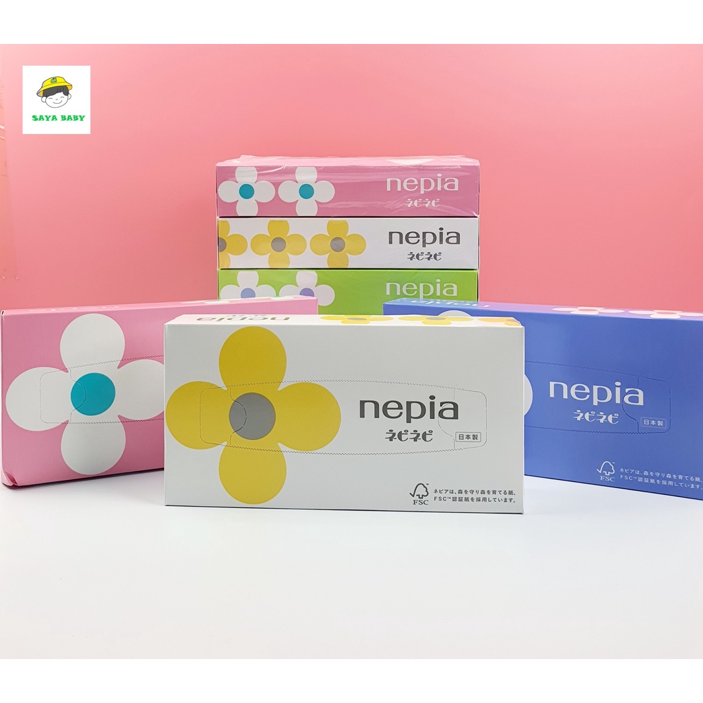 Set 5 Hộp Giấy Ăn Nepia 150 Tờ 2 Lớp Cao Cấp Nội Địa Nhật