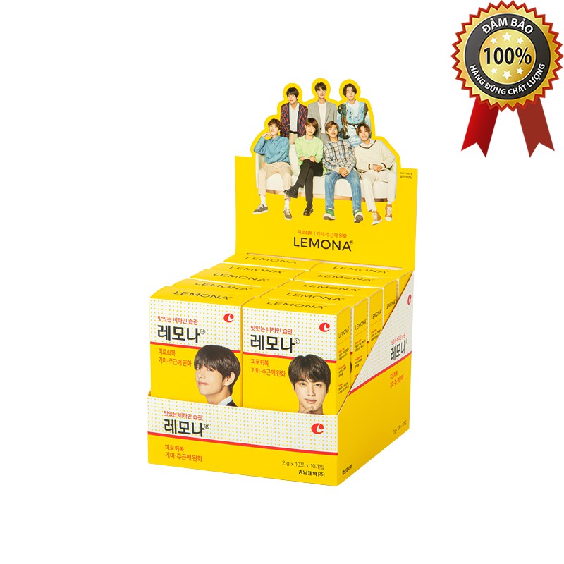 Gói uống Vitamin C [BTS] Lemona Hộp Giấy (2g*10 gói*10set) Tặng Random Quạt Cầm Tay Thành Viên BTS