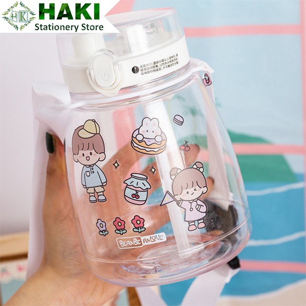 Sticker cute cô gái dễ thương HAKI, hình dán cute 4 miếng sticker trang trí sổ đáng yêu giá rẻ ST18