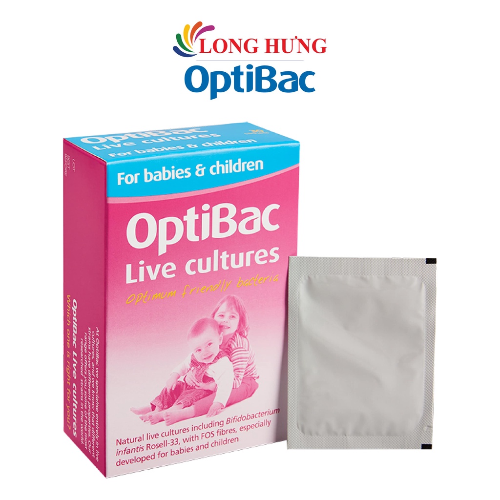 Men vi sinh dành cho trẻ em OptiBac Probiotics For Your Child's Health bổ sung chất xơ (30 gói)