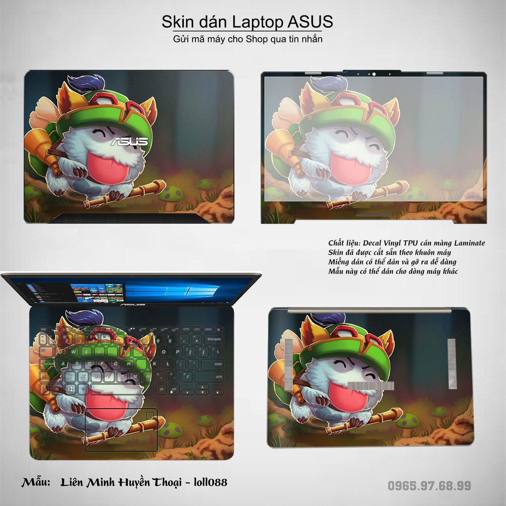 Skin dán Laptop Asus in hình Liên Minh Huyền Thoại nhiều mẫu 12 (inbox mã máy cho Shop)