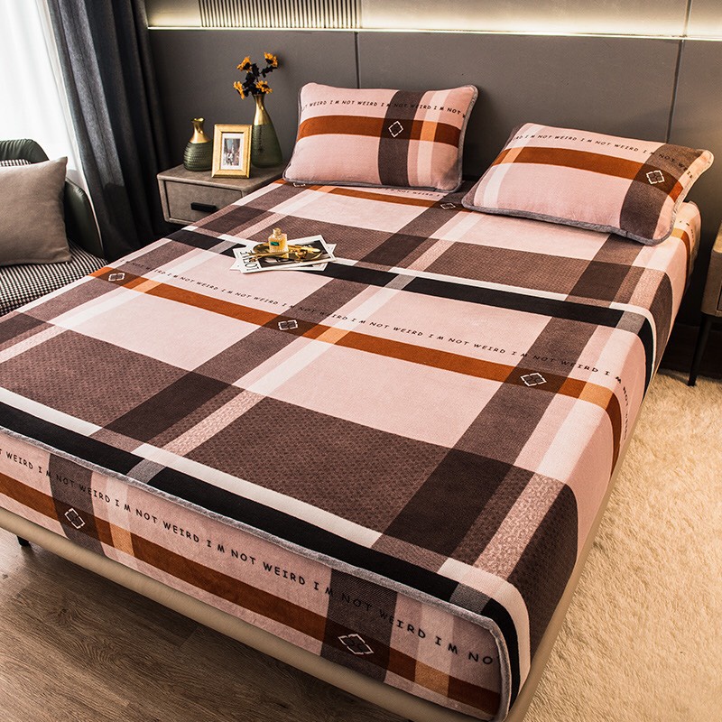 [Loại 1] Set ga gối nỉ sữa bo chun bọc đệm, tặng kèm 2 vỏ gối | BigBuy360 - bigbuy360.vn