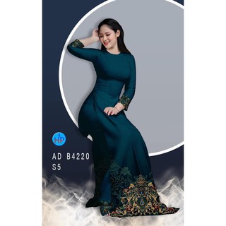Vải may áo dài in 3d hoa tà siêu sang