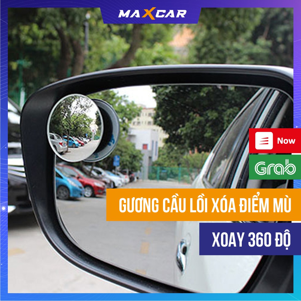 Combo 2 Gương Cầu Lồi Xóa Điểm Mù Không Viền Xoay 360 độ Gắn Gương Chiếu Hậu Ô tô