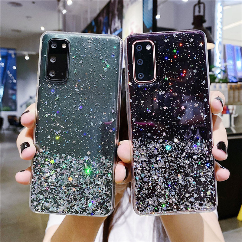 Ốp lưng mềm phối kim tuyến cho Samsung Galaxy Note 10 Plus 20 Ultra Note 10 Lite M10 M11 M21 M31 M51 M30S
