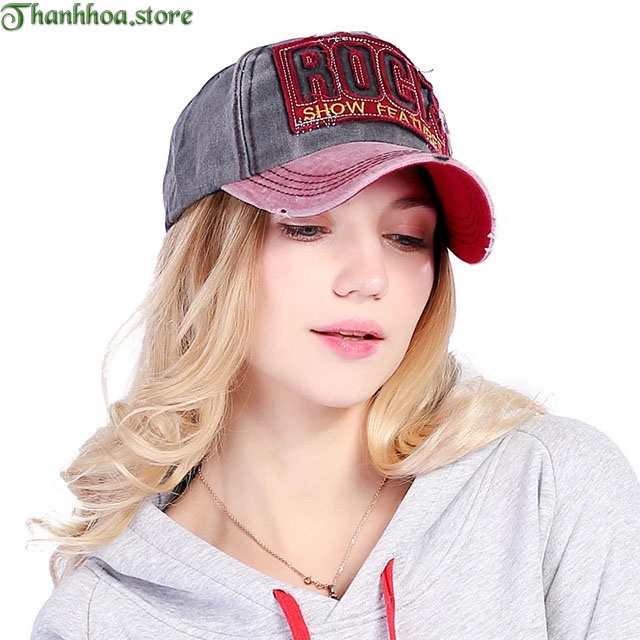 Mũ lưỡi trai nam nữ đẹp cao cấp rách cá tính nón kết đen