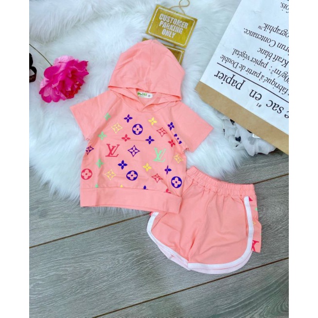 Bộ bé gái chanh sả hiphop có nón từ 8-24kg