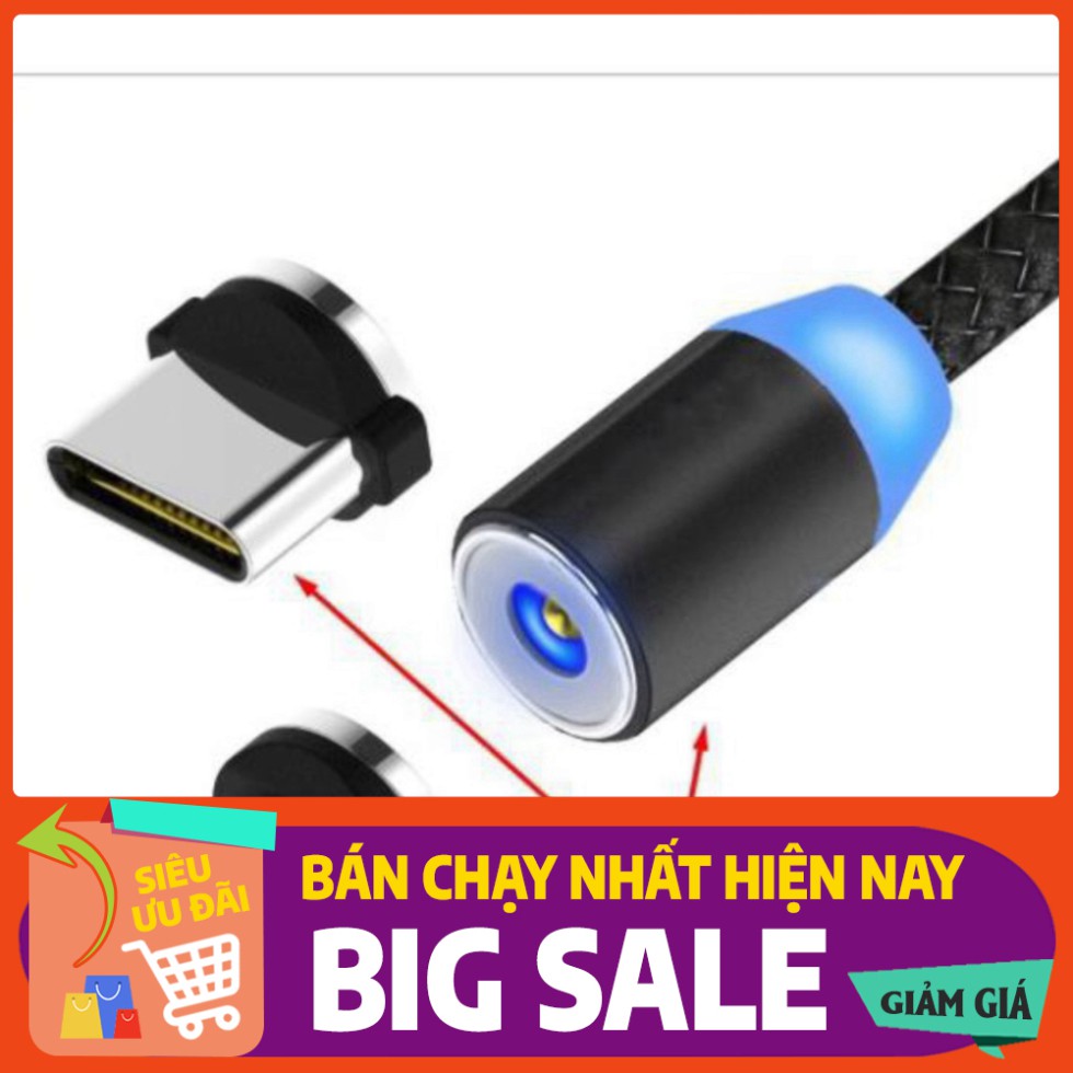 [FREE SHIP] 💥RẺ VÔ ĐỊCH💥 Cáp sạc Điện Thoại Nam Châm 3 đầu đa năng dây dù,có LED Cao Cấp💥SIÊU HOT💥