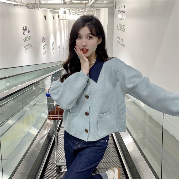Áo Khoác Cardigan Dệt Kim Dáng Ngắn Thời Trang Thu Đông Phong Cách Retro Mới Cho Nữ