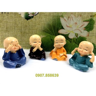 Tượng chú tiểu 4 không cao cấp sứ loại 1 ( Hình Thật - Video Thật )