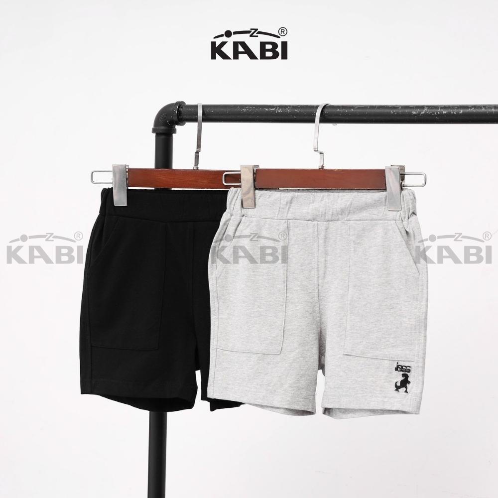 Quần đùi bé trai KABI quần short thun cotton bốn chiều thoáng mát thoải mái cho bé màu trơn thêu họa tiết - BQN003