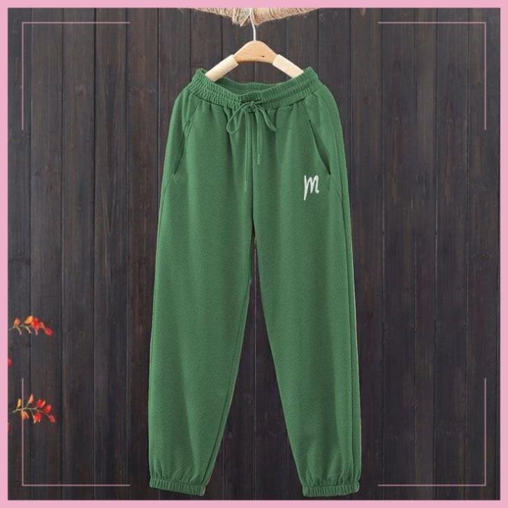 Quần Jogger Thể Thao Bo Gấu vải Da Cá Loại Đẹp Mịn Không Xù Lông 60