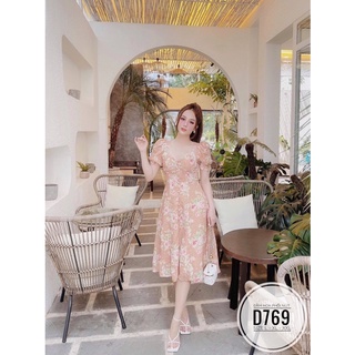 Đầm hoa nút bọc bigsize (60-90kg)