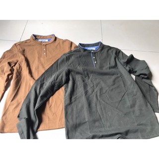 SALE áo thun nam tay dài, cổ trụ, thun da cá