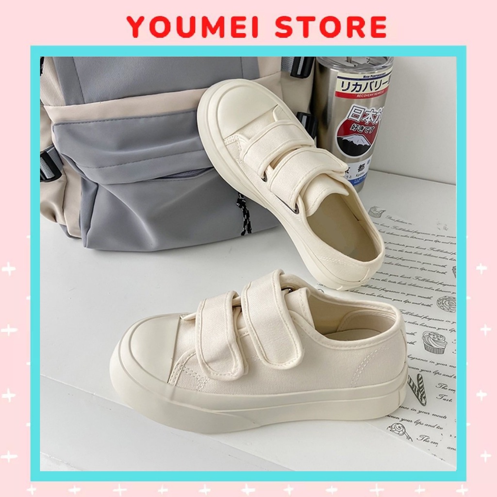 Giày thể thao vải canvas quai dán đế bánh mì ulzzang - Youmei Store G02