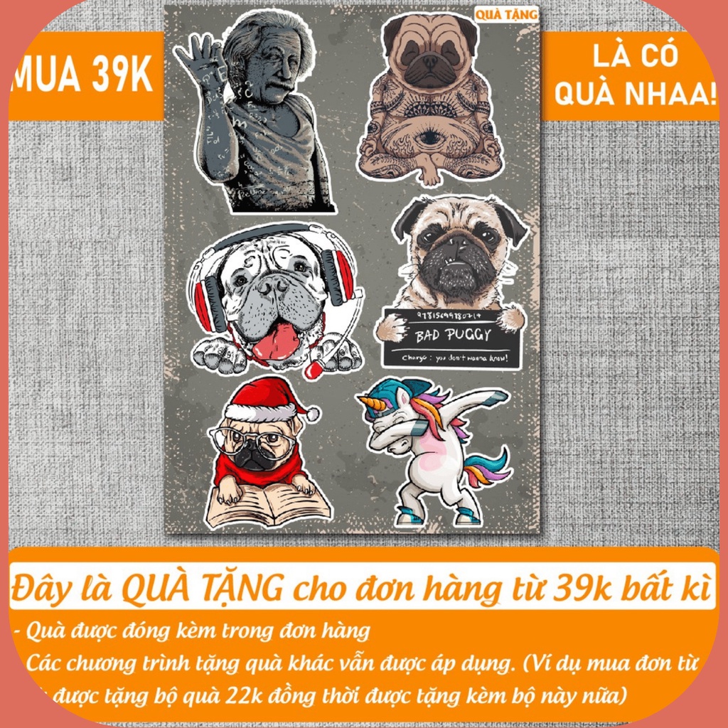 Sticker Kawaii Animal chống nước sticker dán laptop, điện thoại, đàn guitar, mũ bảo hiểm, vali.