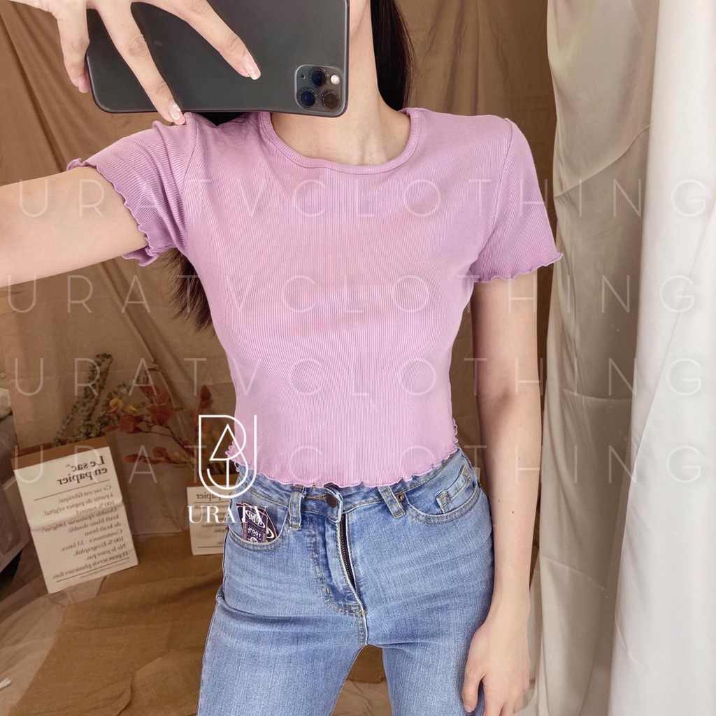 [HÀNG XK-ẢNH THẬT] Áo CROPTOP CUỐN BIÊN ZR
