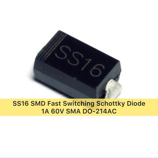 Gói 5 con đi-ốt chỉnh lưu SS16 SMD Fast Switching Schottky Diode 1A 60V SMA DO-214A