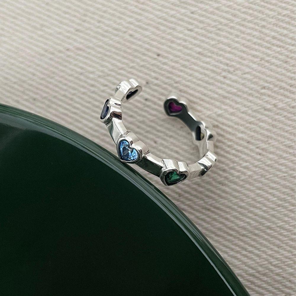 JARRED Nhẫn Mạ Bạc Thái Hình Trái Tim Đơn Giản Độc Đáo