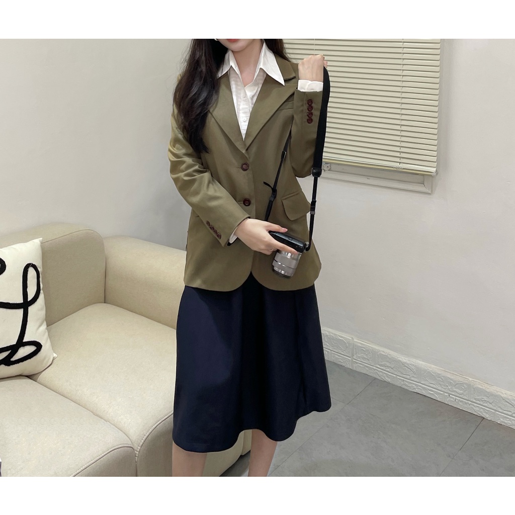 LITA BLAZER - áo blazer trẻ trung thanh lịch màu rêu