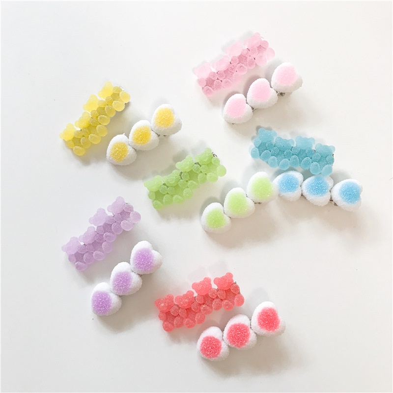 Set 2 kẹp tóc We Flower hình kẹo / gấu / cầu vồng dễ thương xinh xắn cho bé gái