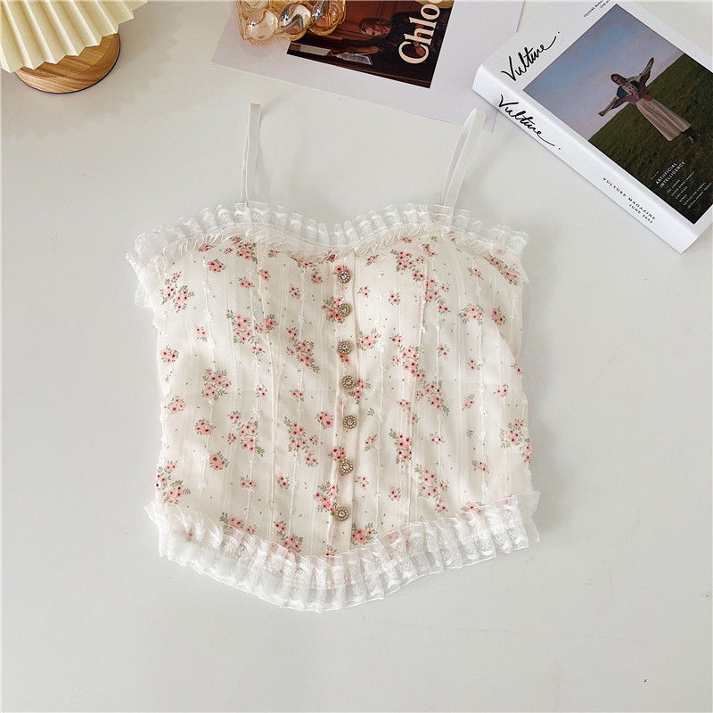 Áo Lót Ren Hoa Có Mút Đệm Ngực Chống Chói Cho Nữ