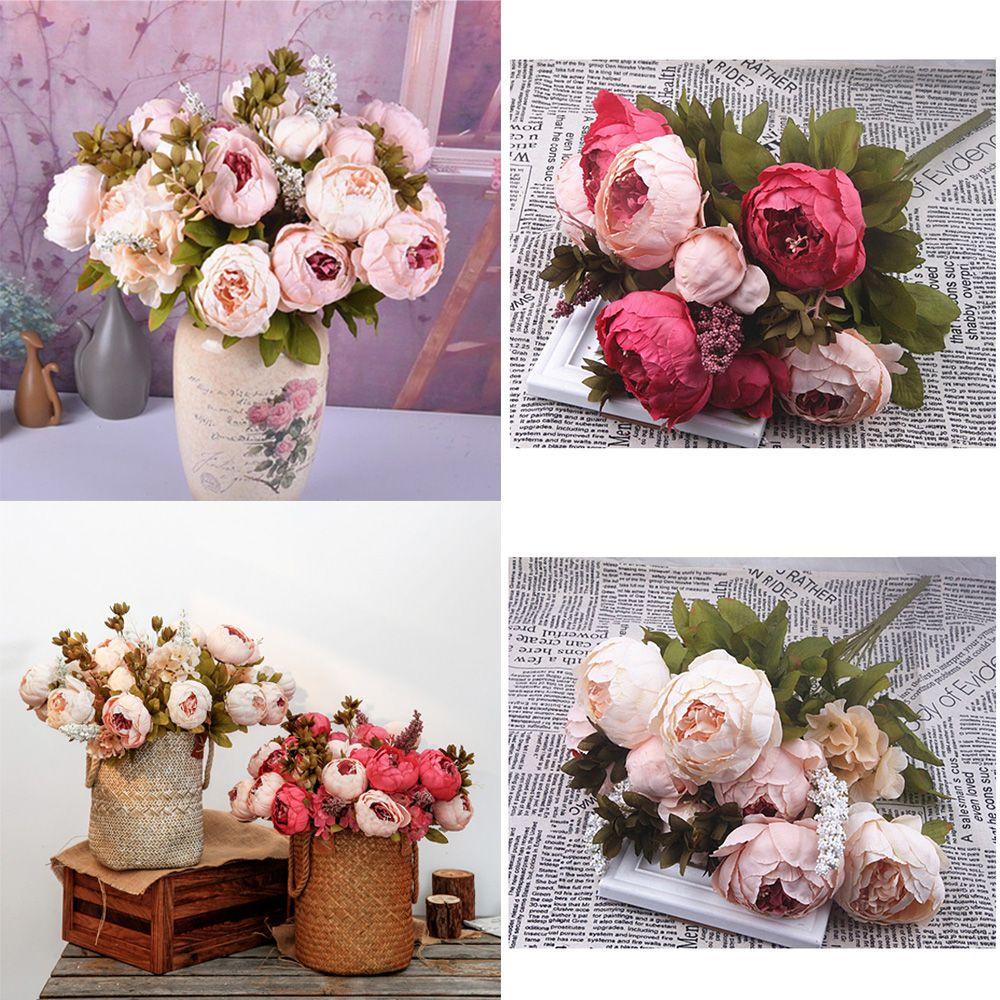 1 Bó Hoa Mẫu Đơn Giả Bằng Lụa