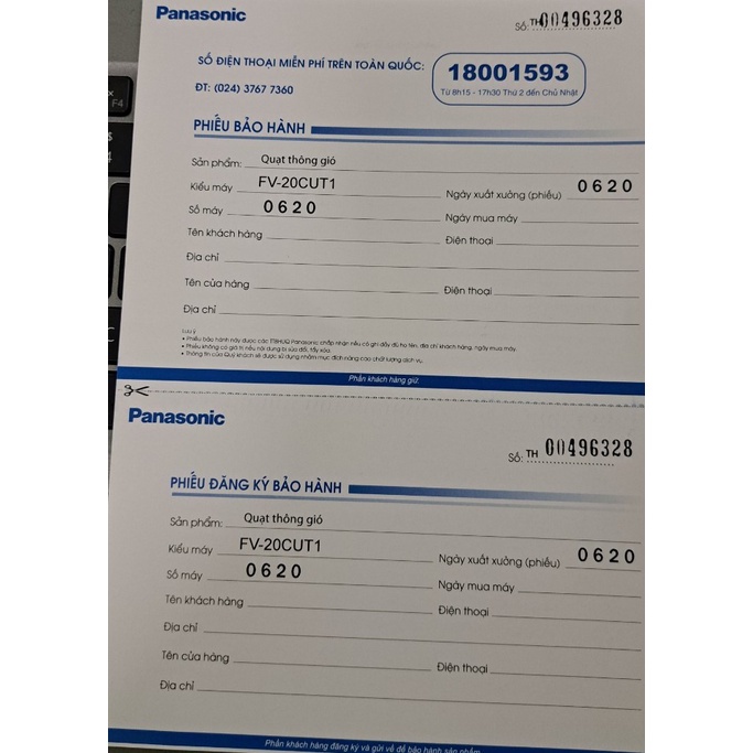 [PANASONIC | FV-20CUT1] Quạt hút thông gió âm trần Panasonic FV-20CUT1